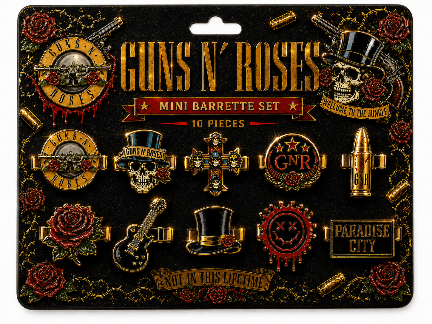 GNR Elegant Gold Mini Barrettes for Women TMH