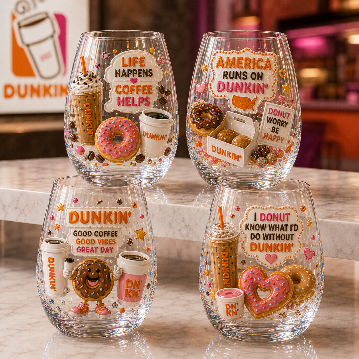 Premium DKDN Stemless Wine Glass Set TTTT