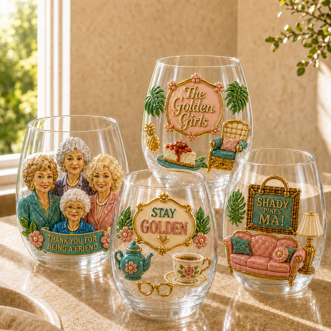 Premium TGG Stemless Wine Glass Set TMH
