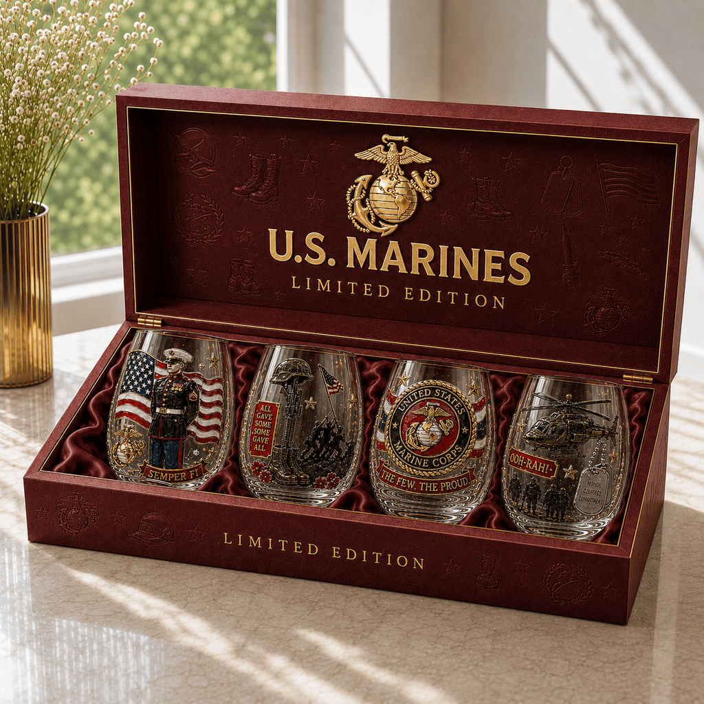 Premium USMC Stemless Wine Glass Set TTTT