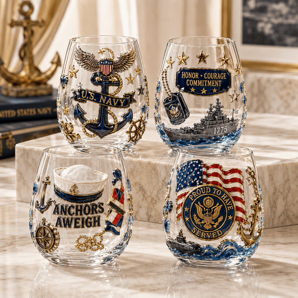 Premium USNV Stemless Wine Glass Set TTTT