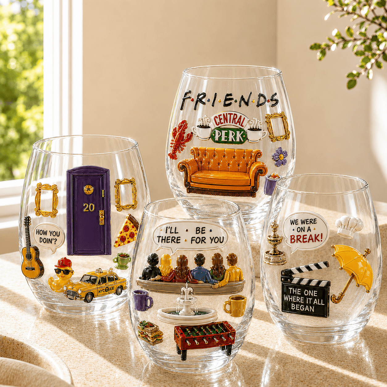 Premium FRS Stemless Wine Glass Set TMH