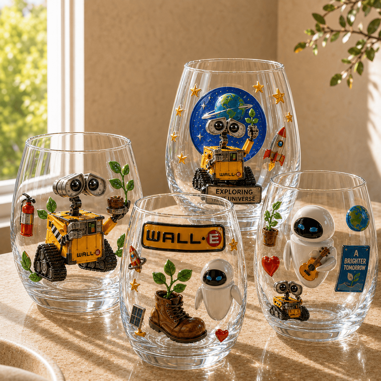 Premium WLLE Stemless Wine Glass Set TMH