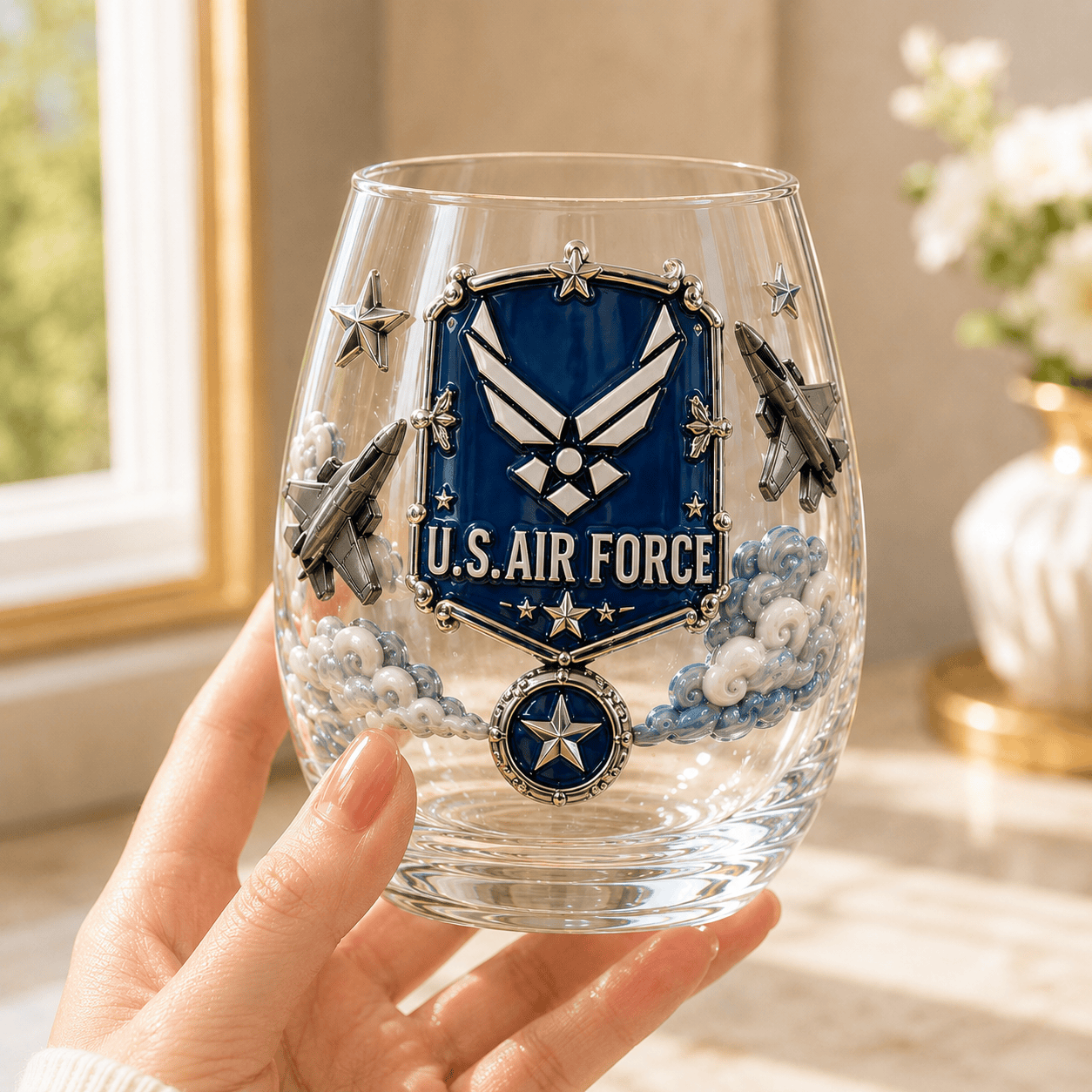 Premium USAF Stemless Wine Glass Set TTTT
