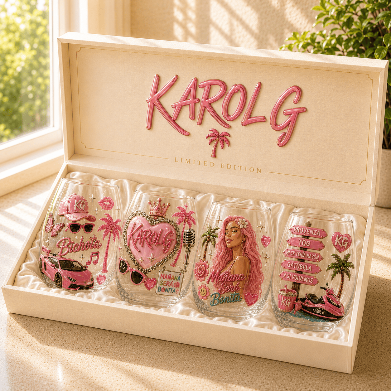 Premium KRG Stemless Wine Glass Set TMH