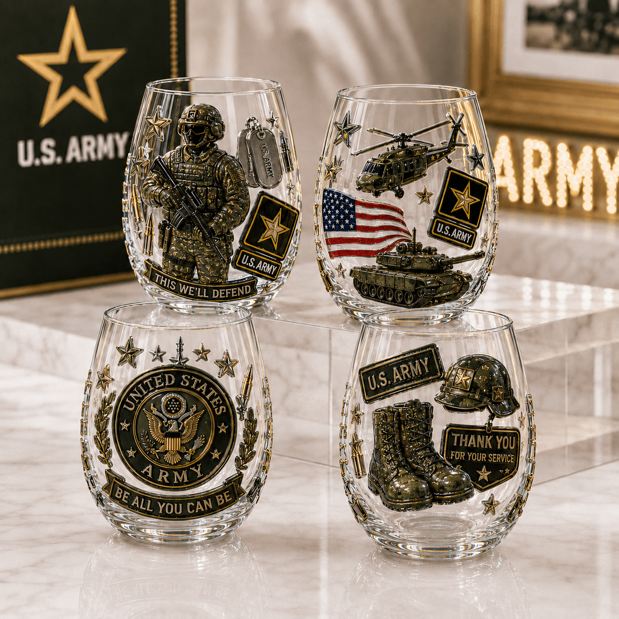 Premium USAR Stemless Wine Glass Set TTTT