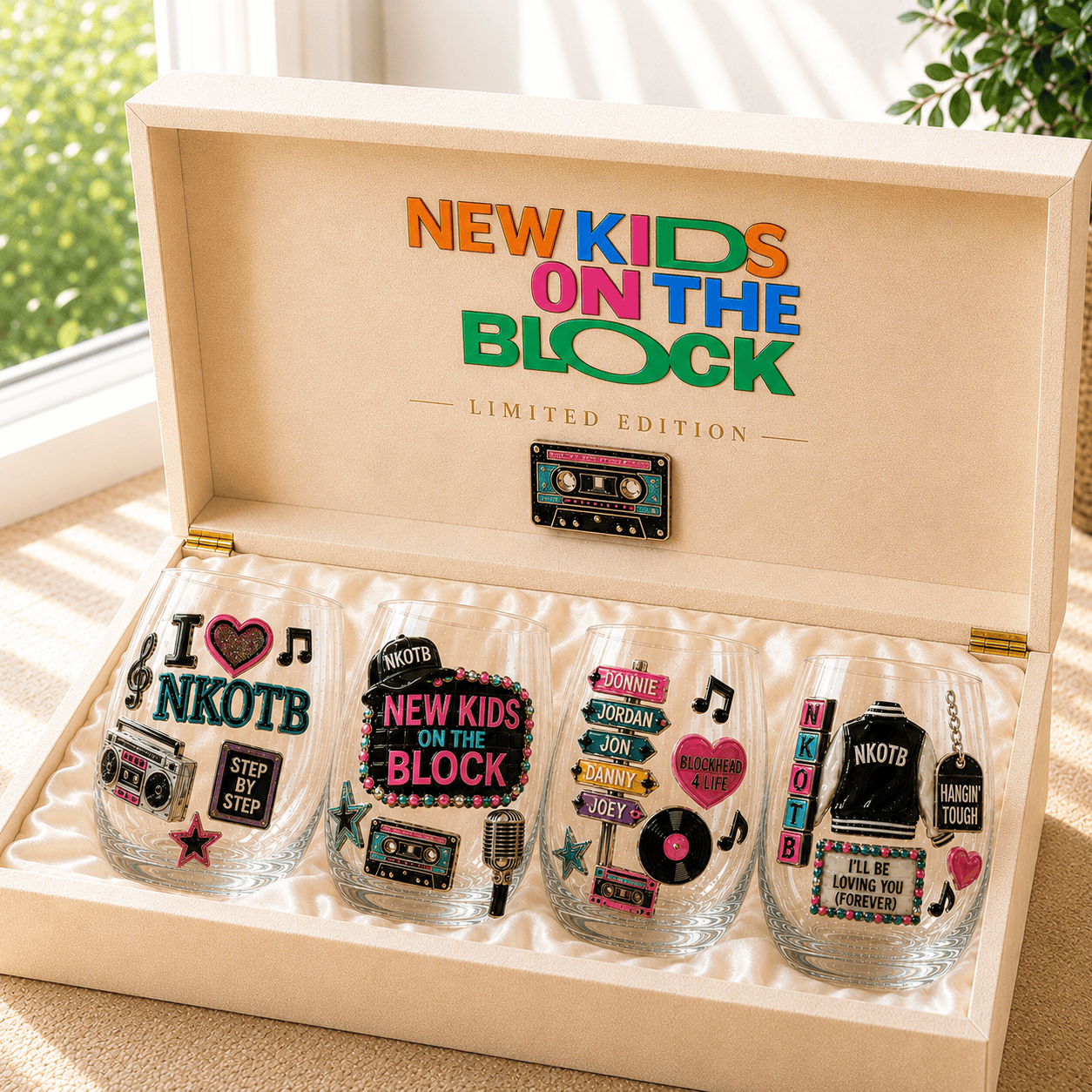 Premium NKOTB Stemless Wine Glass Set TMH