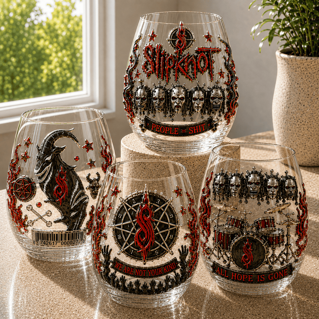 Premium SLK Stemless Wine Glass Set TTTT