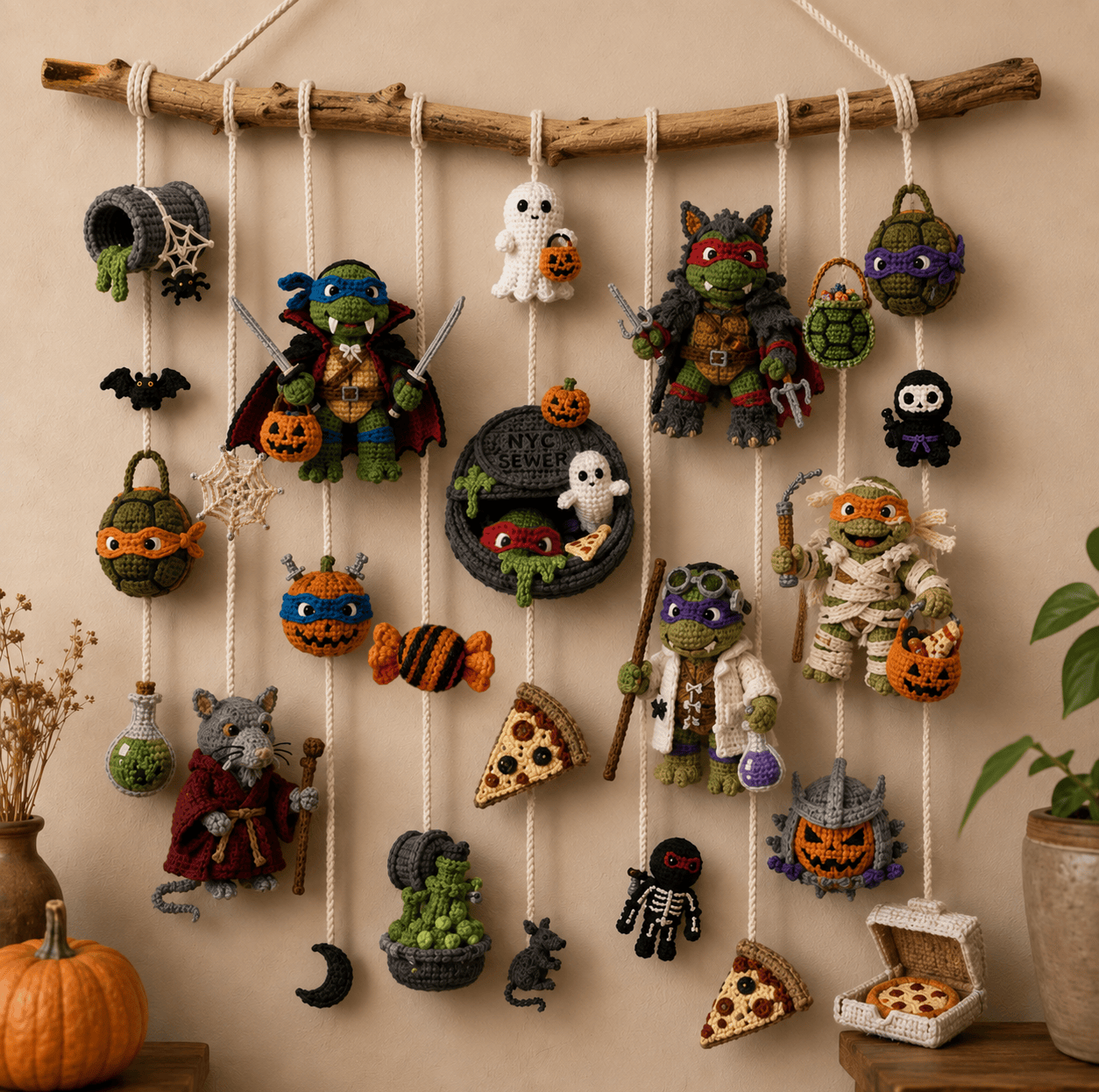 NJT Halloween Crochet Wall Hanging HTTT